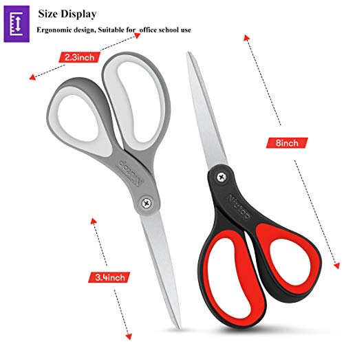 Scissors, Niutop 8" All Purpose Scissors Heavy Duty Ergonomic Comfort Grip Craft Shears