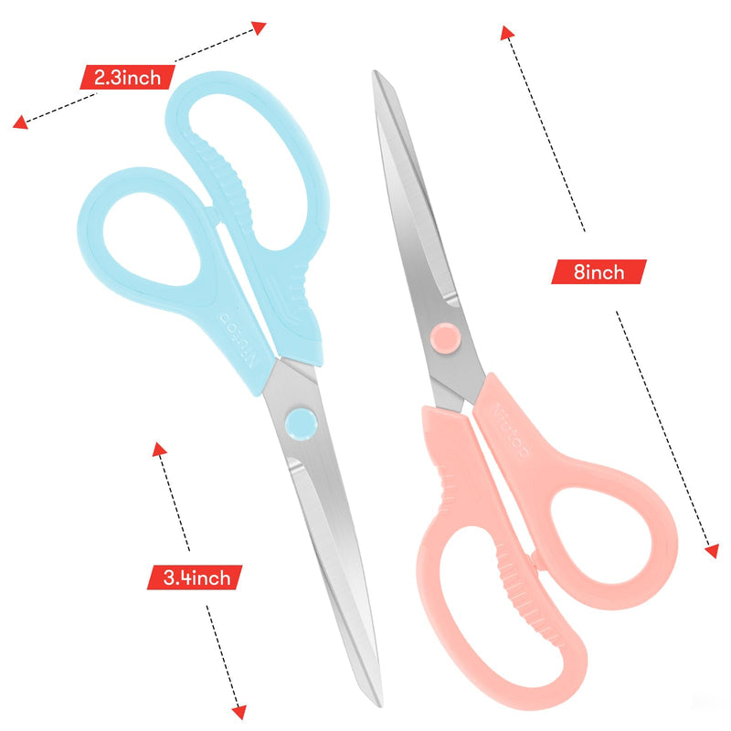 Scissors, Niutop 8" All Purpose Scissors Heavy Duty Ergonomic Comfort Grip Craft Shears